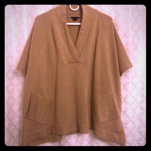 Theory Sylvine camel cashmere cape sweater
